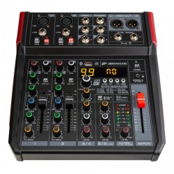 Veelzijdige PA-mixer in een handig compact formaat, 6 ingangen / 4 kanalen - live-6