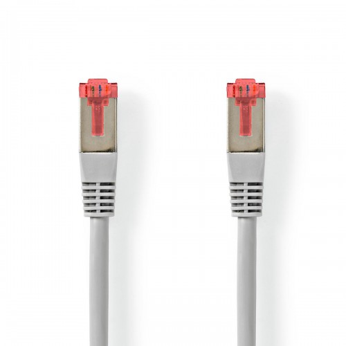 CAT6-kabel | RJ45 Male | RJ45 Male | S/FTP | 10.0 m | Rond | PVC | Grijs | Label - ccgt85221gy100