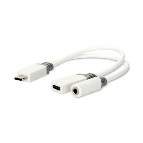 USB-C™ Adapter | USB 2.0 | USB-C™ Male | USB-C™ Female / 3,5 mm Female | 0.10 m | Rond | Verguld | PVC | Wit | Doos - ccbw64922wt01