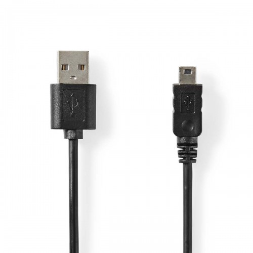 USB-Kabel | USB 2.0 | USB-A Male | USB Micro B 5-Pin Female | 480 Mbps | Vernikkeld | 2.00 m | Rond | PVC | Zwart | Label - ccgl60301bk20