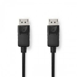 DisplayPort-Kabel | DisplayPort Male | DisplayPort Male | 4K@60Hz | Vernikkeld | 2.00 m | Rond | PVC | Zwart | Label - ccgl37010bk20