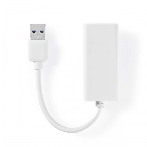 USB-A Adapter | USB 3.2 Gen 1 | USB-A Male | RJ45 Female | 1 Gbps | 0.20 m | Rond | Verguld / Vernikkeld | PVC | Wit | Polybag - ccgp61950wt02