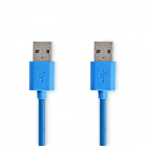 USB-Kabel | USB 3.2 Gen 1 | USB-A Male | USB-A Male | 5 Gbps | Vernikkeld | 1.00 m | Rond | PVC | Blauw | Polybag - ccgp61000bu10
