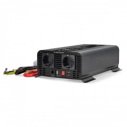 Inverter Pure Sinusgolf | Ingangsvoltage: 12 V DC | Apparaat stroomoutput: Type F (CEE 7/3) / USB-A / USB-C™ | 230 V AC 50 Hz | 1000 W | Piekvermogen: 2000 W | Screw Terminal | Zuivere Sinusgolf | Zekering | Zwart - pip100012fbk