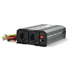 Inverter Gemodificeerde Sinusgolf | Ingangsvoltage: 24 V DC | Apparaat stroomoutput: Type F (CEE 7/3) / USB-A | 230 V AC 50 Hz | 1000 W | Piekvermogen: 2000 W | Screw Terminal | Zilver - pim100024fgy