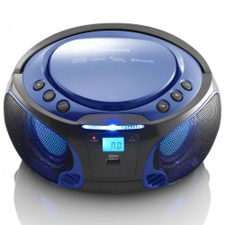 SCD-550BU Draagbare FM-radio CD/MP3/USB/Bluetooth-speler® met LED-verlichting Blauw - scd-550bu