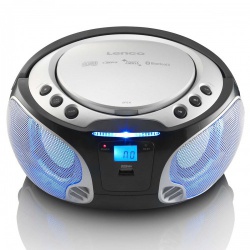 SCD-550SI Draagbare FM-radio CD/MP3/USB/Bluetooth-speler® met LED-verlichting Zilver - scd-550si