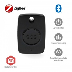 Smart Home Paniekknop | Zigbee 3.0 | Batterijtype: CR2450 | Zwart - zbpb10bk