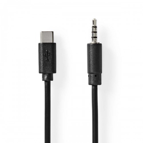 USB-C™ Adapter | USB 2.0 | USB-C™ Male | 3,5 mm Male | 1.00 m | Rond | Vernikkeld | Zwart | Label - ccgl65950bk10