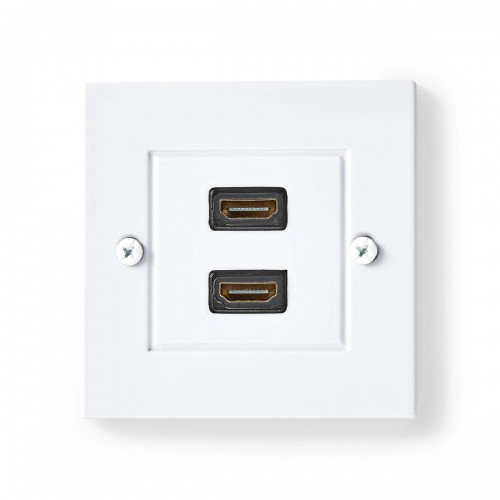 HDMI™ Wandcontactdoos | 2x HDMI™ Female | 4K@60Hz | HDMI™ Output | Zwart | 18 Gbps | Verguld | Doos - cvgb34955wt