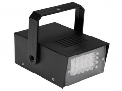 mini stroboscoop met witte leds - 24 leds - op batterijen - hqpl10001